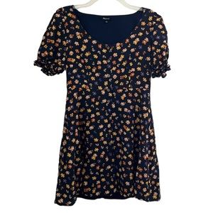 Madewell Floral Puff Sleeve Button Down Dress